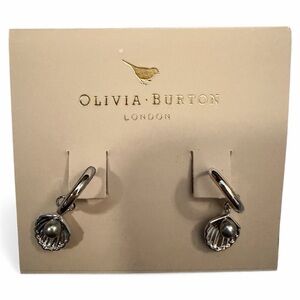 NWT Olivia Burton London Sterling Silver Earrings Under the Sea Huggie Hoops